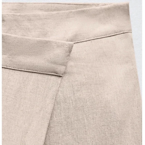 Zara Beige Linen Pants - Picture 3 of 4